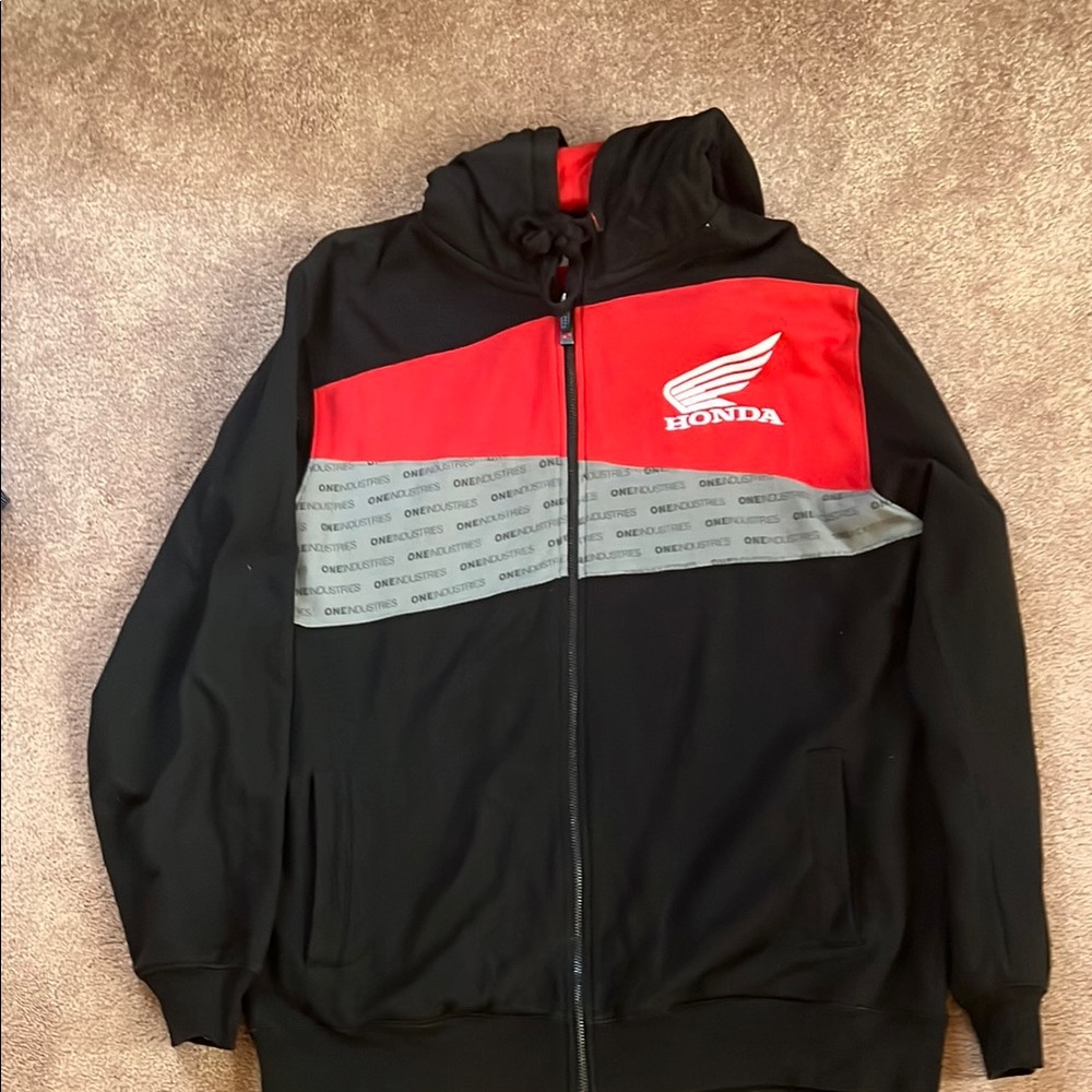 One industries Honda Black and Red Hoodie